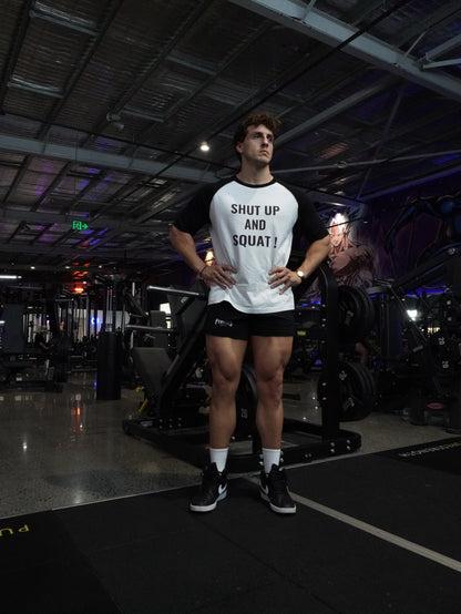 Raglan Shut Up And Squat ! - Short Sleeve T-Shirt